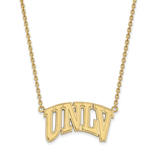 Sterling Silver Gold-Tone LogoArt University of Nevada-Las Vegas U-N-L-V Large Pendant 18 Inch Necklace