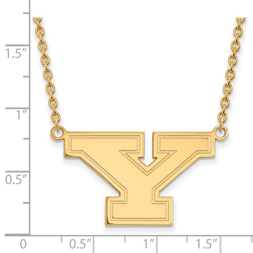 LogoArt Youngstown State University Necklace - Sterling Silver Gold-Tone Letter Y Large Pendant 18 Inch - View 2