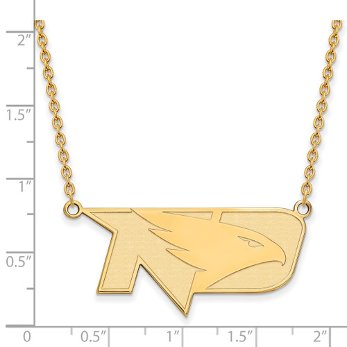LogoArt University of North Dakota Necklace - Sterling Silver Gold-Tone Large Pendant 18 Inch - View 2