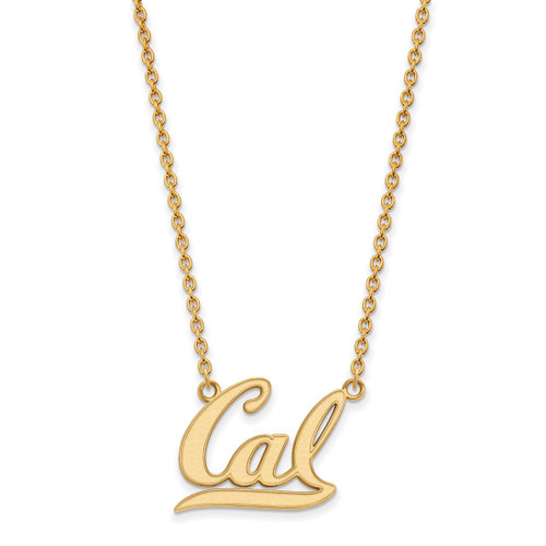 LogoArt University of California Berkeley Necklace - Sterling Silver Gold-Tone Large Pendant 18 Inch