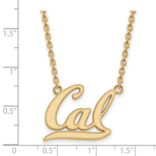 LogoArt University of California Berkeley Necklace - Sterling Silver Gold-Tone Large Pendant 18 Inch - View 2