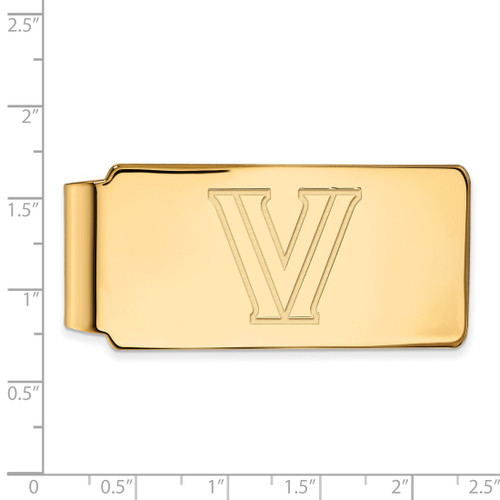 LogoArt Villanova University Money Clip - Sterling Silver Gold-Tone Letter V - View 2