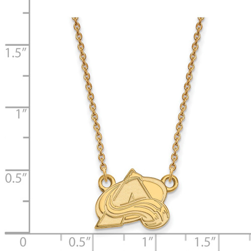 LogoArt Colorado Avalanche Necklace - Sterling Silver Gold-Tone Letter A Small Pendant 18 Inch - View 2