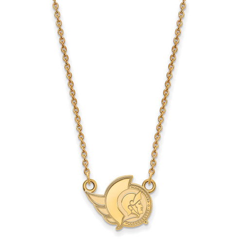 LogoArt Ottawa Senators Necklace - Sterling Silver Gold-Tone Small Pendant 18 Inch - View 2