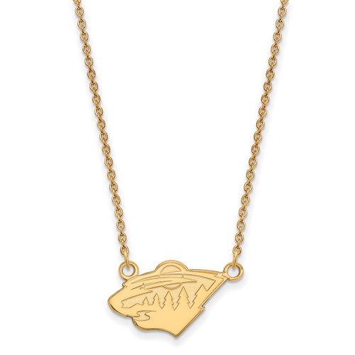 LogoArt Minnesota Wild Necklace - Sterling Silver Gold-Tone Small Pendant 18 Inch