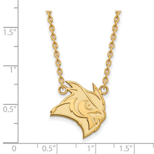 LogoArt Rice University Necklace - Sterling Silver Gold-Tone Owl Large Pendant 18 Inch - View 2