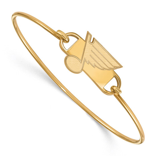 LogoArt St. Louis Blues Bracelet - Sterling Silver Gold-Tone Small Center 7 Inch Wire Bangle