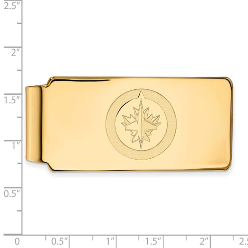 LogoArt Winnipeg Jets Money Clip - Sterling Silver Gold-Tone - View 2