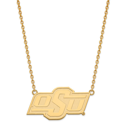 LogoArt Oklahoma State University Necklace - Sterling Silver Gold-Tone O-S-U Large Pendant 18 Inch - View 2