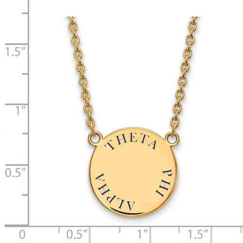 LogoArt Theta Phi Alpha Necklace - Sterling Silver Gold-Tone Sorority Text Large Color Enamel Pendant 18 Inch - GP015TPA-18 - View 2
