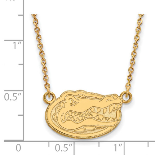 LogoArt University of Florida Necklace - Sterling Silver Gold-Tone Gator Small Pendant 18 Inch - View 2
