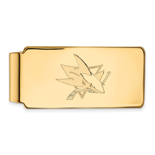 LogoArt San Jose Sharks Money Clip - Sterling Silver Gold-Tone