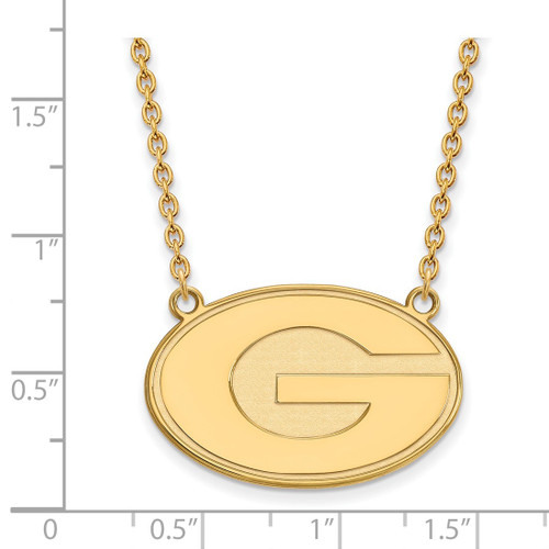 LogoArt University of Georgia Necklace - Sterling Silver Gold-Tone Letter G Large Pendant 18 Inch - View 2