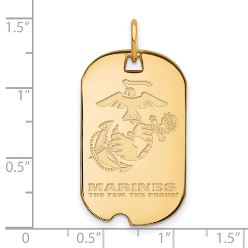 LogoArt U.S. Marine Corps Pendant - Gold-Tone Sterling Silver Small Dog Tag - View 2