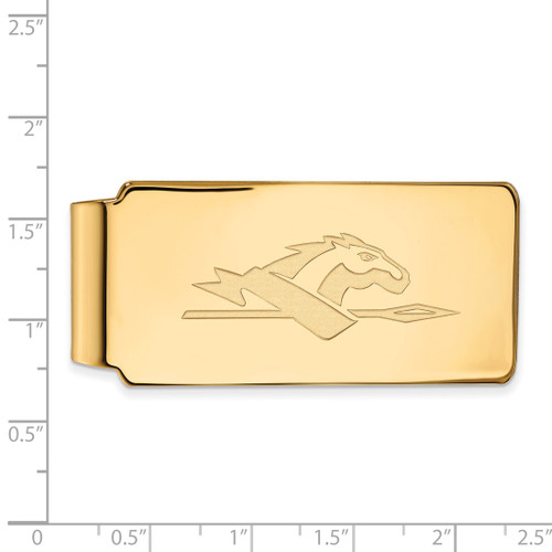 LogoArt Longwood University Money Clip - Sterling Silver Gold-Tone Horse - View 2