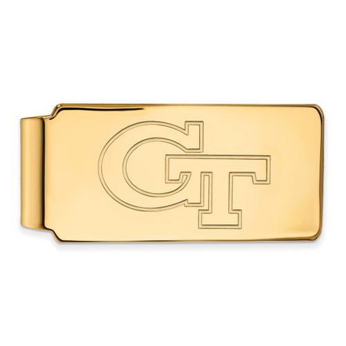 LogoArt Georgia Institute of Technology Money Clip - Sterling Silver Gold-Tone G-T