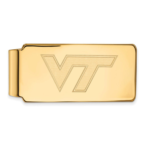 LogoArt Virginia Tech Money Clip - Sterling Silver Gold-Tone V-T