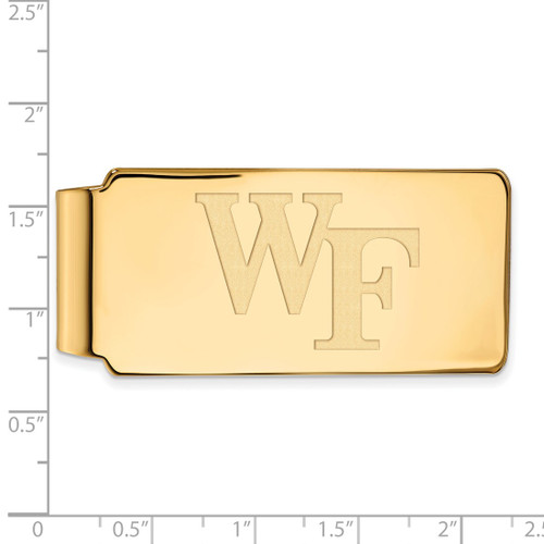 LogoArt Wake Forest University Money Clip - Sterling Silver Gold-Tone W-F - View 2