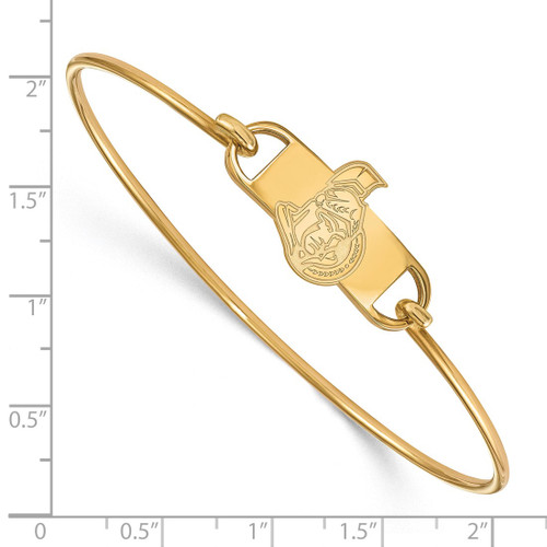 LogoArt Ottawa Senators Bracelet - Sterling Silver Gold-Tone Small Center 7 Inch Wire Bangle - View 2