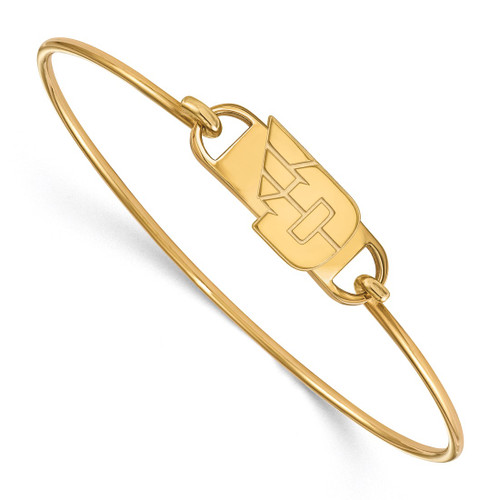 LogoArt University of Dayton Bracelet - Sterling Silver Gold-Tone Small Center 7 Inch Wire Bangle