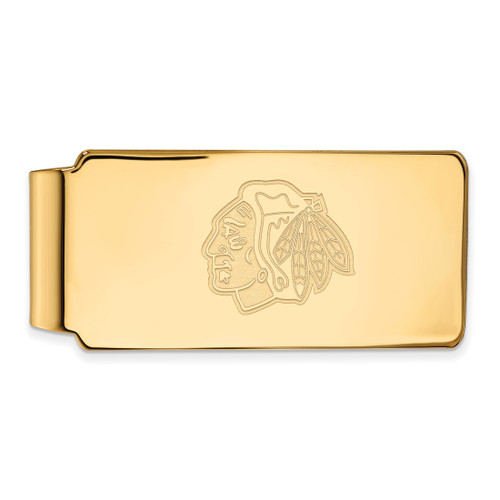 LogoArt Chicago Blackhawks Money Clip - Sterling Silver Gold-Tone