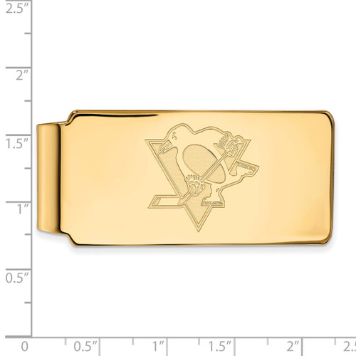 LogoArt Pittsburgh Penguins Money Clip - Sterling Silver Gold-Tone - View 2