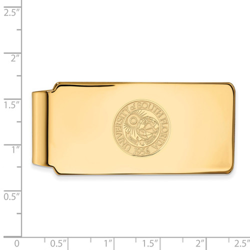 LogoArt University of South Florida Money Clip - Sterling Silver Gold-Tone Crest - View 2