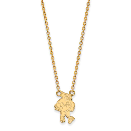 LogoArt Iowa State University Necklace - Sterling Silver Gold-Tone Cardinal Large Pendant 18 Inch
