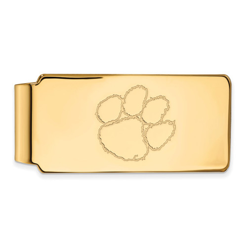 LogoArt Clemson University Money Clip - Sterling Silver Gold-Tone Tiger Paw