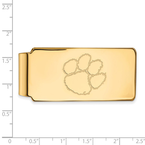 LogoArt Clemson University Money Clip - Sterling Silver Gold-Tone Tiger Paw - View 2