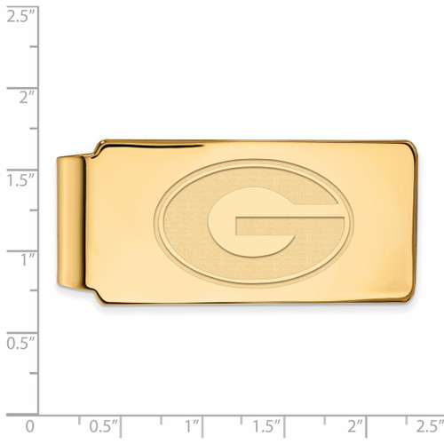 LogoArt University of Georgia Money Clip - Sterling Silver Gold-Tone Letter G - View 2