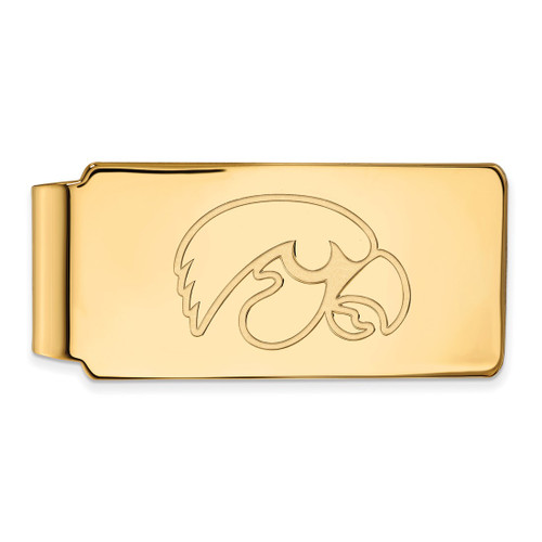 LogoArt University of Iowa Money Clip - Sterling Silver Gold-Tone Hawk