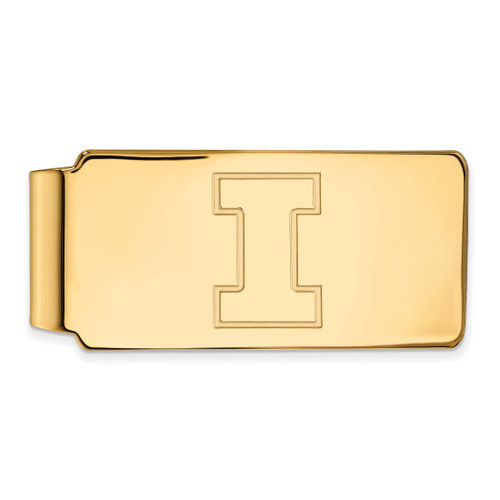 LogoArt University of Illinois Money Clip - Sterling Silver Gold-Tone Letter I