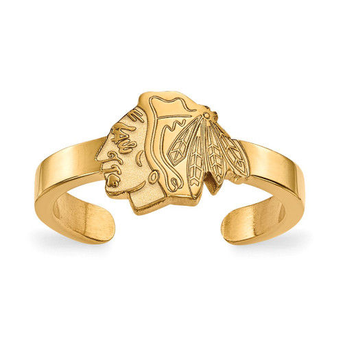 LogoArt Chicago Blackhawks Toe Ring - Sterling Silver Gold-Tone, 2 mm