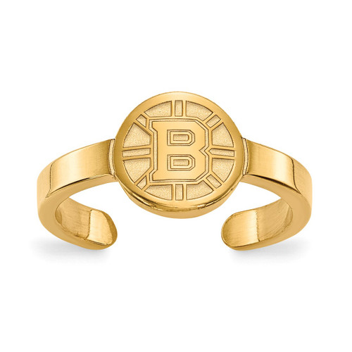 LogoArt Boston Bruins Toe Ring - Sterling Silver Gold-Tone, 2 mm