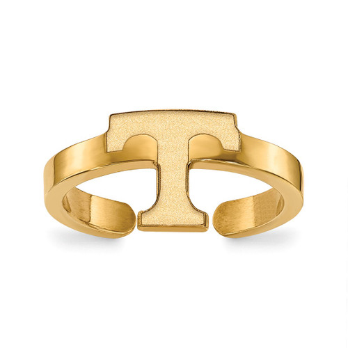 LogoArt University of Tennessee Toe Ring - Sterling Silver Gold-Tone Letter T, 2 mm