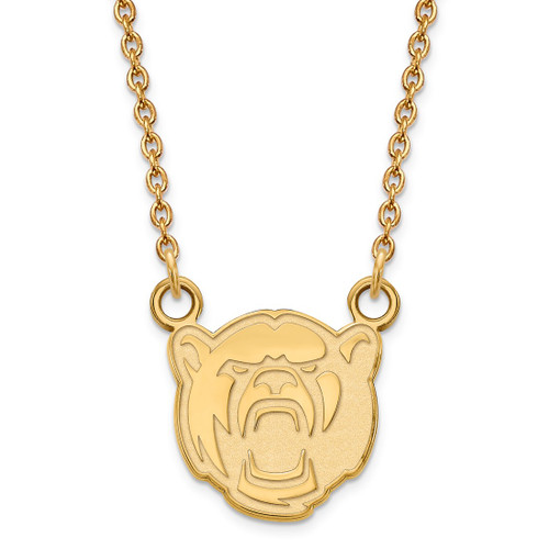 LogoArt Baylor University Necklace - Sterling Silver Gold-Tone Small Pendant 18 Inch