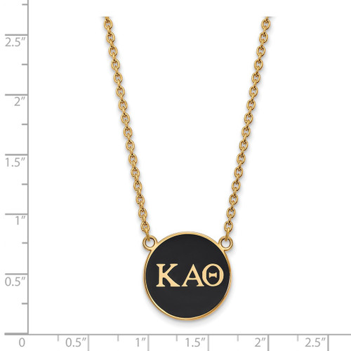 LogoArt Kappa Alpha Theta Necklace - Sterling Silver Gold-Tone Sorority Greek Letters Large Color Enamel Pendant 18 Inch - View 2