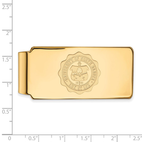 LogoArt University of North Dakota Money Clip - Sterling Silver Gold-Tone Crest - View 2