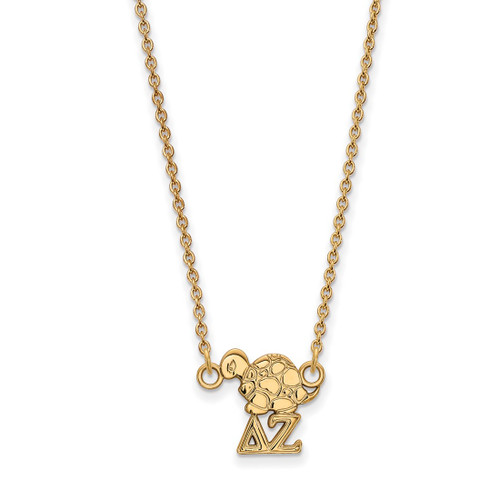 LogoArt Delta Zeta Necklace - Sterling Silver Gold-Tone Sorority Symbol Extra Small Pendant 18 Inch