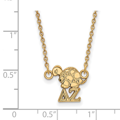 LogoArt Delta Zeta Necklace - Sterling Silver Gold-Tone Sorority Symbol Extra Small Pendant 18 Inch - View 2