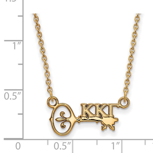 LogoArt Kappa Kappa Gamma Necklace - Sterling Silver Gold-Tone Sorority Symbol Extra Small Pendant 18 Inch - View 2
