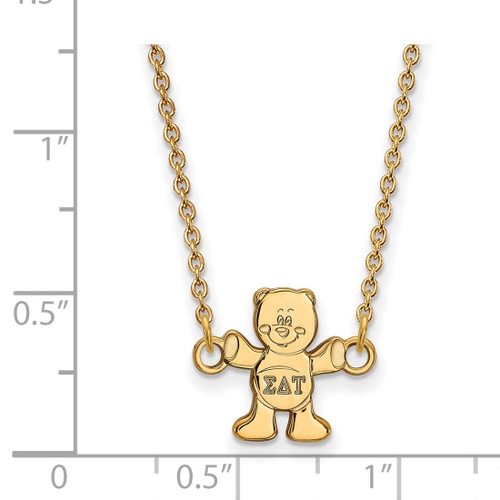LogoArt Sigma Delta Tau Necklace - Sterling Silver Gold-Tone Sorority Symbol Extra Small Pendant 18 Inch - View 2
