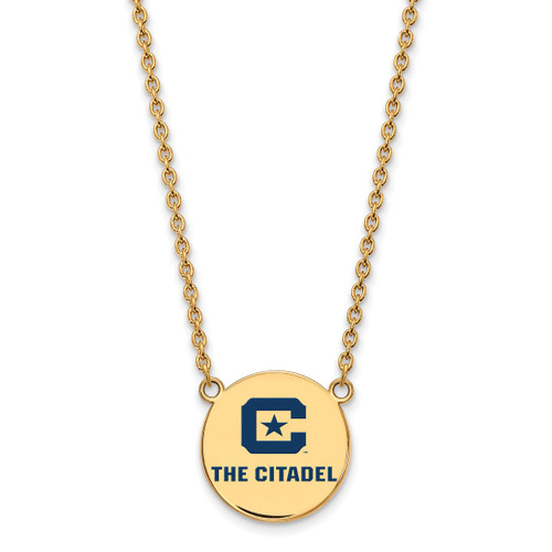 LogoArt The Citadel Necklace - Sterling Silver with Gold-Tone Large Enamel Pendant with - View 2