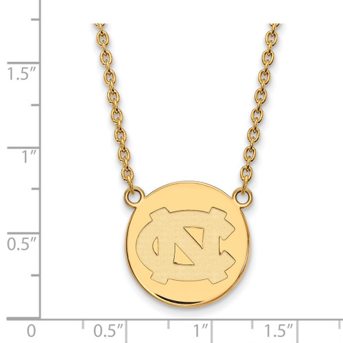LogoArt University of North Carolina Necklace - Sterling Silver Gold-Tone Large Disc 18 Inch - View 2
