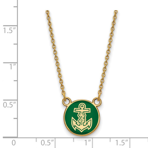 LogoArt Alpha Sigma Tau Necklace - Sterling Silver Gold-Tone Sorority Symbol Small Color Enamel Pendant 18 Inch - GP042ALS-18 - View 2