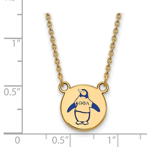 LogoArt Theta Phi Alpha Necklace - Sterling Silver Gold-Tone Sorority Symbol Small Color Enamel Pendant 18 Inch - GP044TPA-18 - View 2