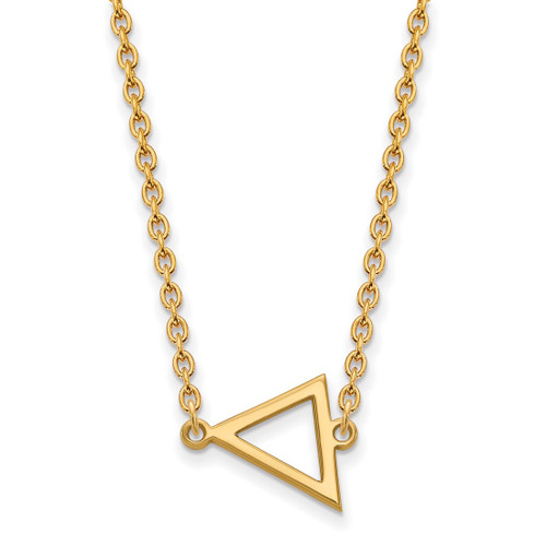 LogoArt Miami University Necklace - Sterling Silver Gold-Tone Ohio Small Triangle Pendant 18 Inch
