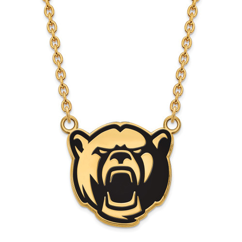 LogoArt Baylor University Necklace - Sterling Silver Gold-Tone Large Enameled Pendant 18 Inch