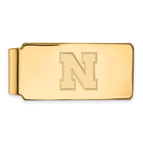 LogoArt University of Nebraska Money Clip - Sterling Silver Gold-Tone Letter N